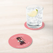 Fun Pink Girl Pirate Ronde Kartonnen Onderzetter (Insitu)
