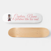 Fun Pink Girl Pirate Skateboard (Horizontaal)