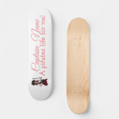 Fun Pink Girl Pirate Skateboard (Voorkant)