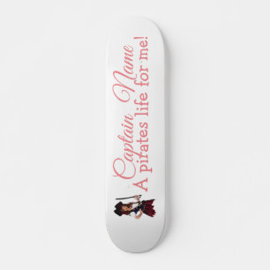 Fun Pink Girl Pirate Skateboard
