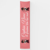 Fun Pink Girl Pirate Spandoek (Verticaal)