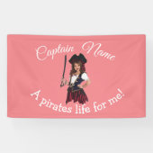 Fun Pink Girl Pirate Spandoek (Horizontaal)