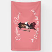 Fun Pink Girl Pirate Spandoek (Verticaal)