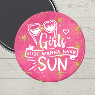 Fun Pink Girls wil gewoon zon hebben Magneet