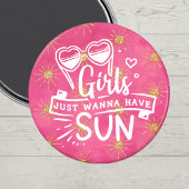 Fun Pink Girls wil gewoon zon hebben Magneet