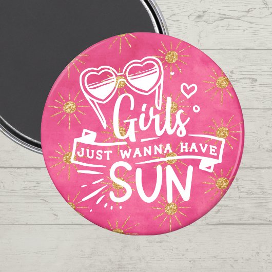 Fun Pink Girls wil gewoon zon hebben Magneet