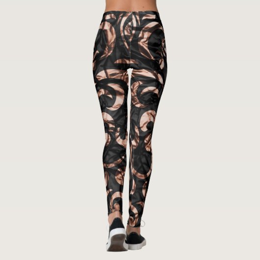 Fun Pink Gold en Black Modern Leggings (Achterkant)