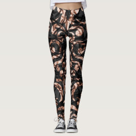 Fun Pink Gold en Black Modern Leggings