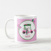 Fun Pink & Green Golf thema gepersonaliseerd Koffiemok (Links)