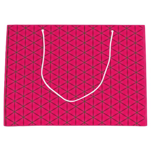 Fun Pink & Green Modern Design Large Gift Bag Groot Cadeauzakje (Voorkant)