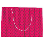 Fun Pink & Green Modern Design Large Gift Bag Groot Cadeauzakje (Achterkant)