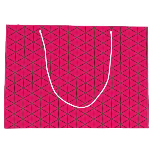 Fun Pink & Green Modern Design Large Gift Bag Groot Cadeauzakje (Achterkant)