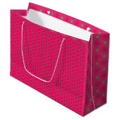 Fun Pink & Green Modern Design Large Gift Bag Groot Cadeauzakje (Voorkant Gekanteld)
