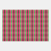 Fun Pink & Green Modern Stripes en Polka Dots Inpakpapier Vel (Voorkant 2)