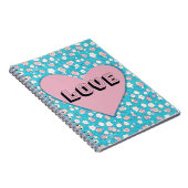 Fun Pink Heart and Love Floral Journal Notitieboek (Rechterzijde)