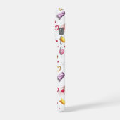 Fun Pink Heart & Valentine Candy Treats Pattern iPhone Hoesje (Linkerkant)