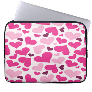 Fun Pink Hearts Pattern-laptophoes Laptop Sleeve