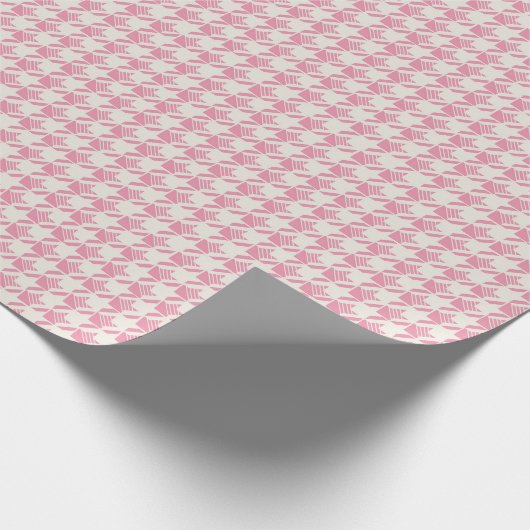 Fun Pink Houndstooth Cadeaupapier (Hoek)