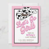 Fun Pink Laten we naar Girls Bachelorette Party Kaart (Voorkant)