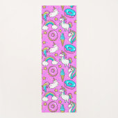 Fun Pink-mousserend magisch regenboogeenhoorn kat Yogamat (Voorkant)