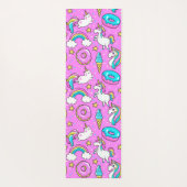 Fun Pink-mousserend magisch regenboogeenhoorn kat Yogamat (Achterkant)