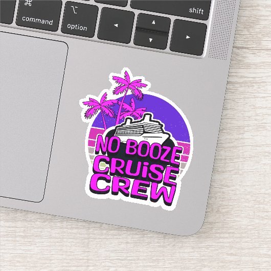 Fun Pink NO BOOZE CRUISE CREW Groepsreizen Sticker (Detail)