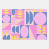 Fun Pink Paars Patchwork Quilt Geometric Pattern Inpakpapier Vel (Voorkant 3)