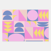 Fun Pink Paars Patchwork Quilt Geometric Pattern Inpakpapier Vel (Voorkant 2)