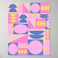 Fun Pink Paars Patchwork Quilt Geometric Pattern