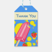 Fun Pink Popsicle en aardbeien Hartelijk dank Cadeaulabel (Voorkant)