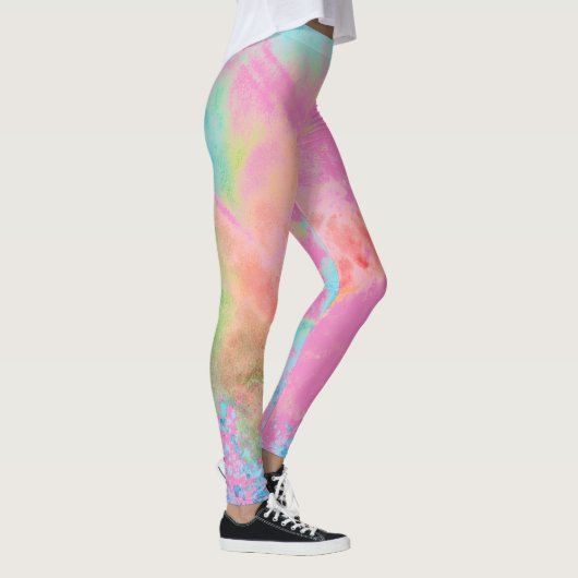Fun Pink Rainbow Tie Dye Leggings (Rechts)