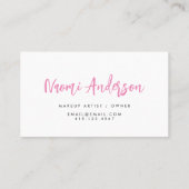 Fun Pink + Red Modern Calligraphy Script Visitekaartje (Achterkant)