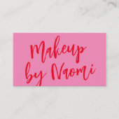 Fun Pink + Red Modern Calligraphy Script Visitekaartje (Voorkant)