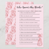 Fun Pink & Red Wie kent het bruidsspel (Voorkant / Achterkant)