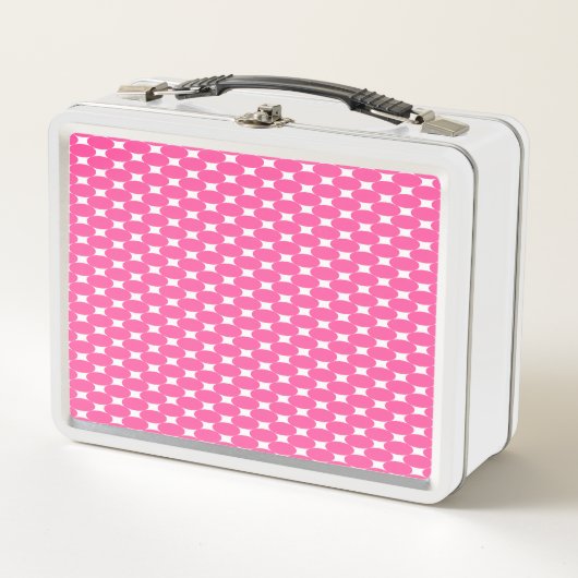 Fun Pink Retro Tiled Retangular White Starbursts (Voorkant)