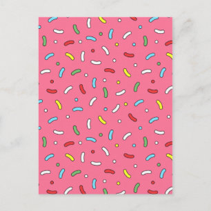 Fun Pink Snoep Sprinkles Patroon Briefkaart