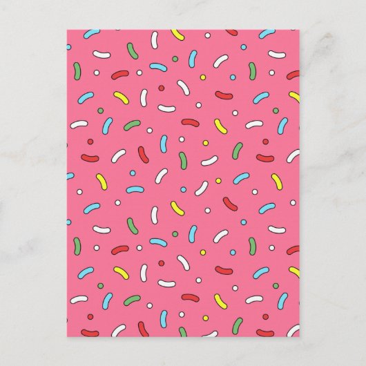 Fun Pink Snoep Sprinkles Patroon Briefkaart (Voorkant)