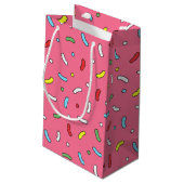 Fun Pink Snoep Sprinkles Patroon Klein Cadeauzakje (Achterkant Gekanteld)