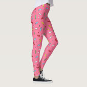 Fun Pink Snoep Sprinkles Patroon Leggings (Rechts)