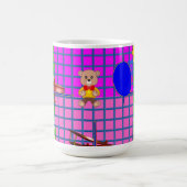 Fun Pink Squares Duck Plane Musical Note Koffiemok (Center)