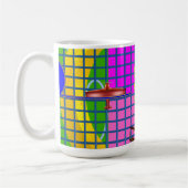 Fun Pink Squares Duck Plane Musical Note Koffiemok (Links)