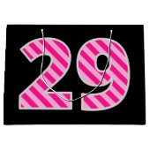 Fun Pink Striped "29"; Happy 29th Birthday; naam Groot Cadeauzakje (Voorkant)