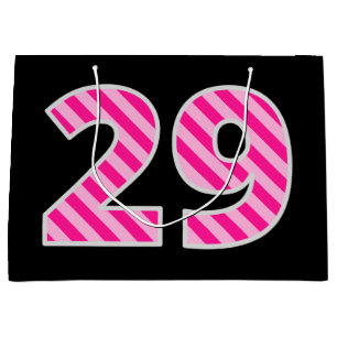 Fun Pink Striped "29"; Happy 29th Birthday; naam Groot Cadeauzakje