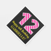 Fun Pink Stripes "12"; Happy 12th Birthday; naam Servet (Hoek)