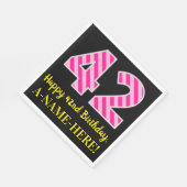 Fun Pink Stripes "42"; Happy 42nd Birthday; naam Servet (Hoek)