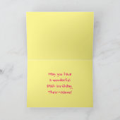 Fun Pink Stripes, Hearts, Rainbow # 89th Birthday Kaart (Binnen)