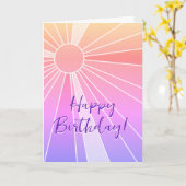 Fun Pink Sunshine Birthday Kaart (Gele Bloem)