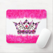 Fun Pink Tiara en Fluff mousepad Muismat (Met muis)