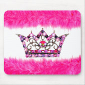 Fun Pink Tiara en Fluff mousepad Muismat (Voorkant)