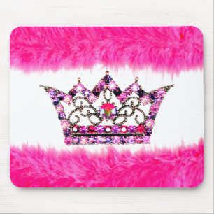 Fun Pink Tiara en Fluff mousepad Muismat